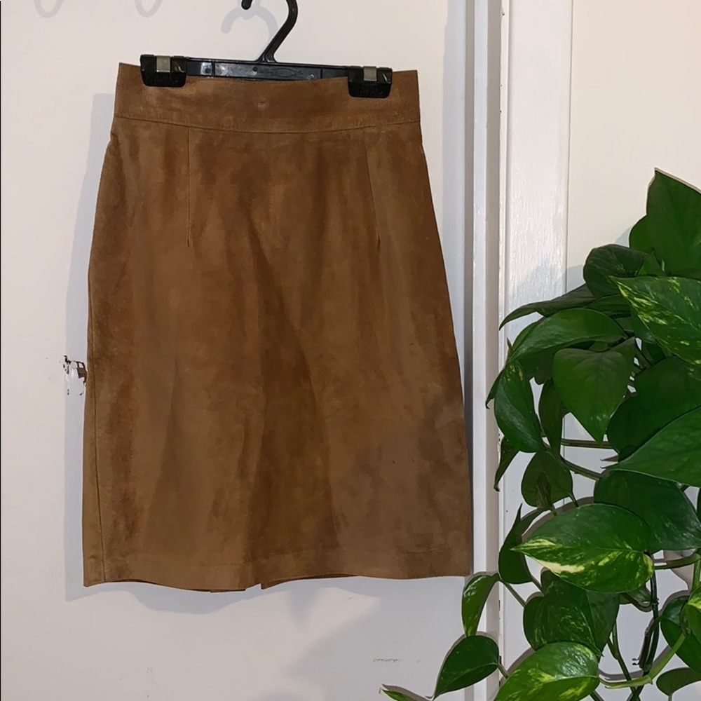 Camel brown Danier pencil skirt